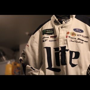 Brad Keselowski JH Design White/Navy Miller Lite 2019 NASCAR Jacket | L |